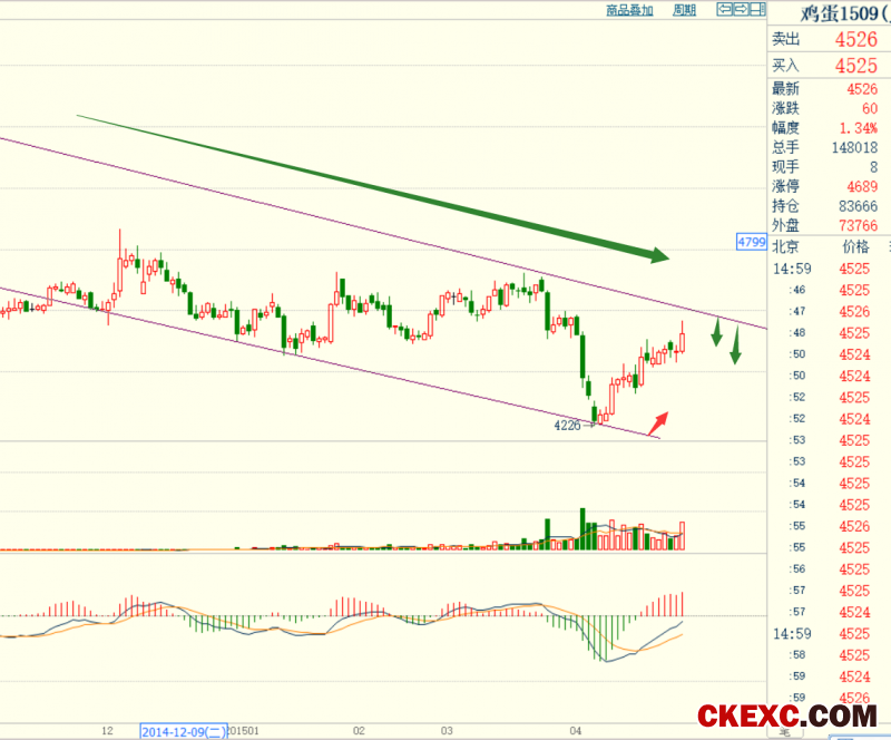 鸡蛋期货1509合约走势情况